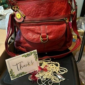 ~Fossil Burgandy Crossbody